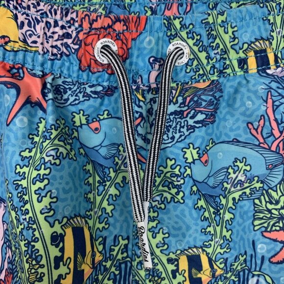 Boardies Boys 9 10 Swim Trunks Blue Fish Underwater Board Shorts Lined Colorful - Picture 5 of 16